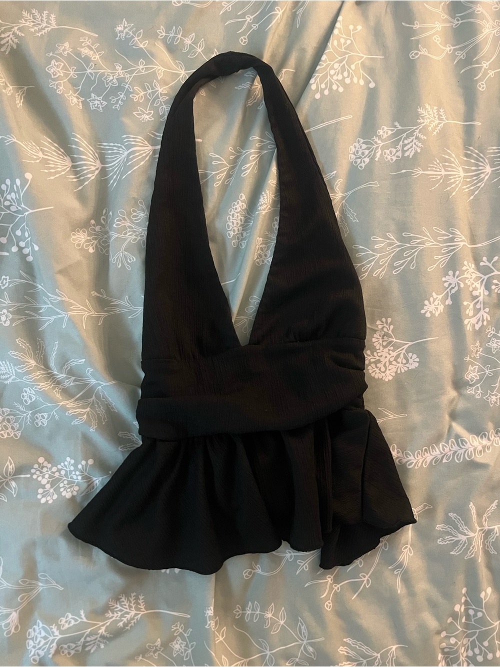 Zara Black Halter Peplum Camisole